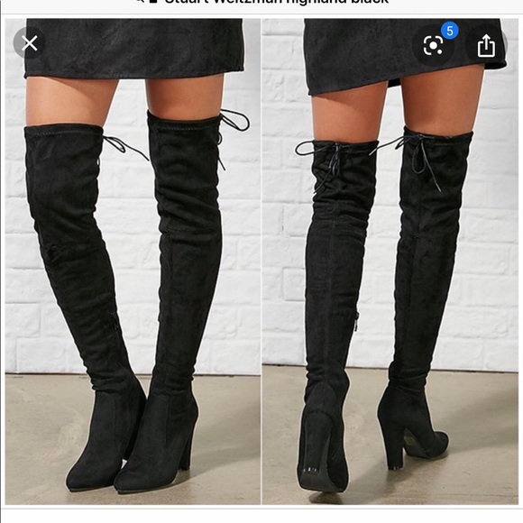 Stuart Weitzman Highland OTK boots. Black size 7 - Picture 2 of 9